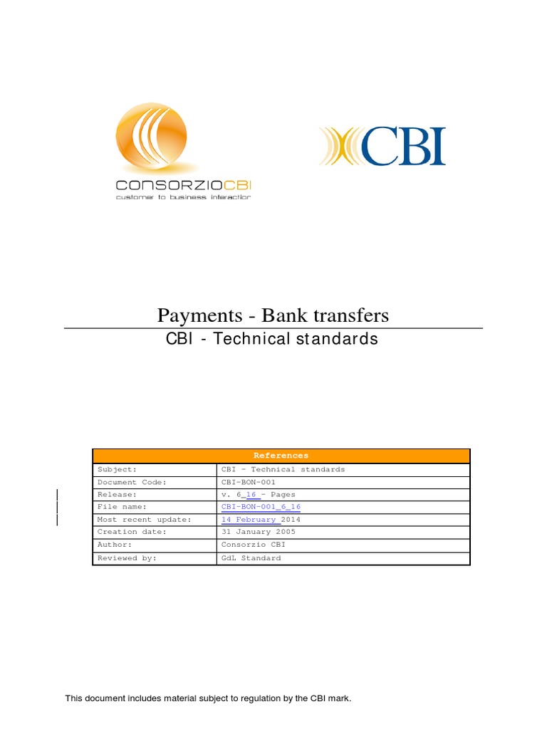 CBI Technical Standards for Payments | PDF | Payments | Cheque
