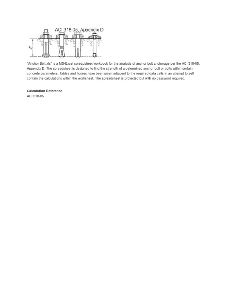 Appendix D Anchor Bolt Anchorage ACI 318 PDF