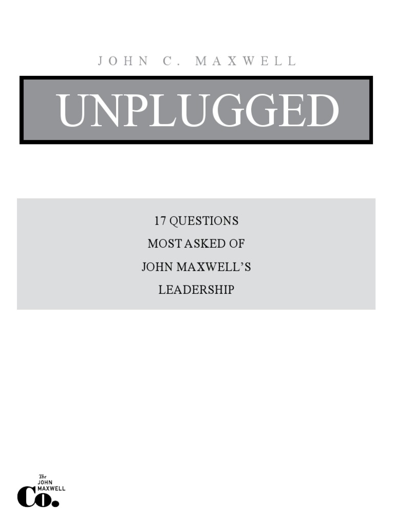 Unplugged Workbook | PDF | Mentorship | Leadership