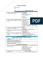 Interview Sheet: Answer (Diisi Ya) Personal Question