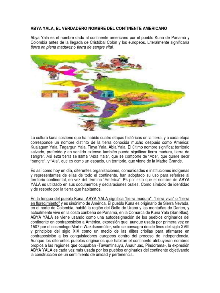 Abya Yala: Identidad y Territorio Originario | PDF | Américas | Gente ...