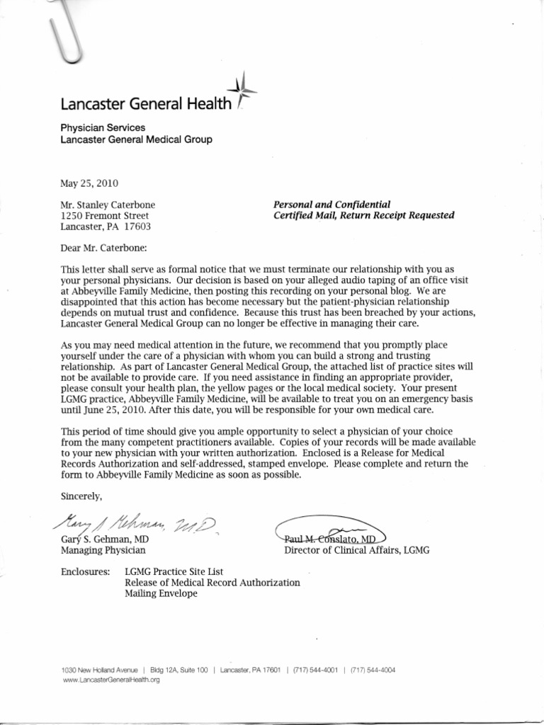 Lancaster General Hospital No Trespass May 25, 2010 PDF