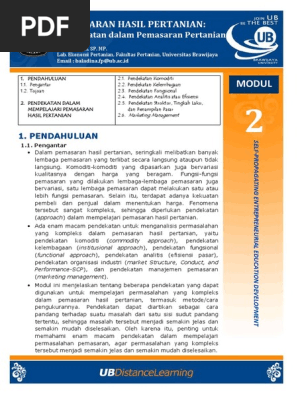 Pemasaran Hasil Pertanian