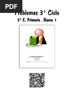 Problemas 5 Banco 1Sistema de numeración decimal 5 · Numeración romana 16 · Números naturales 19 · Múltiplos y divisores 36 · Fracciones 44 · Números decimales 55 · Unidades de longitud 65 · Unidades de capacidad 73 · Unidades de masa 80 · Ángulos: (triángulos – cuadriláteros) 86 · Polígonos—perímetros 97 · Longitud de la circunferencia 103 · Unidades de superficie 108 · Áreas o superficies de figuras planas o Cuadrado – rectángulo 118 o Rombo --- triángulo 124 o Trapecio --- polígono regular 128 o Círculo – corona circular 133 · Sistema comercial 139 · Unidades de tiempo 144 · Poliedros -- cuerpos redondos 151 Problemas