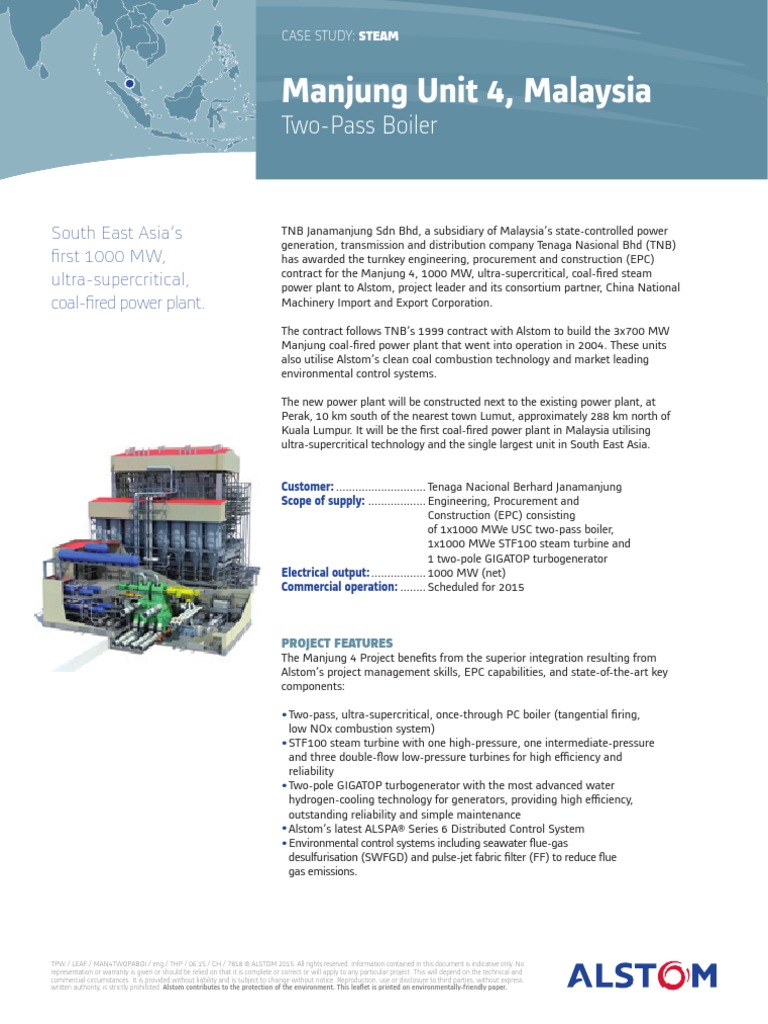 Manjung 4 Malaysia Ultra Supercritical Coal Plant | PDF | Boiler | Coal