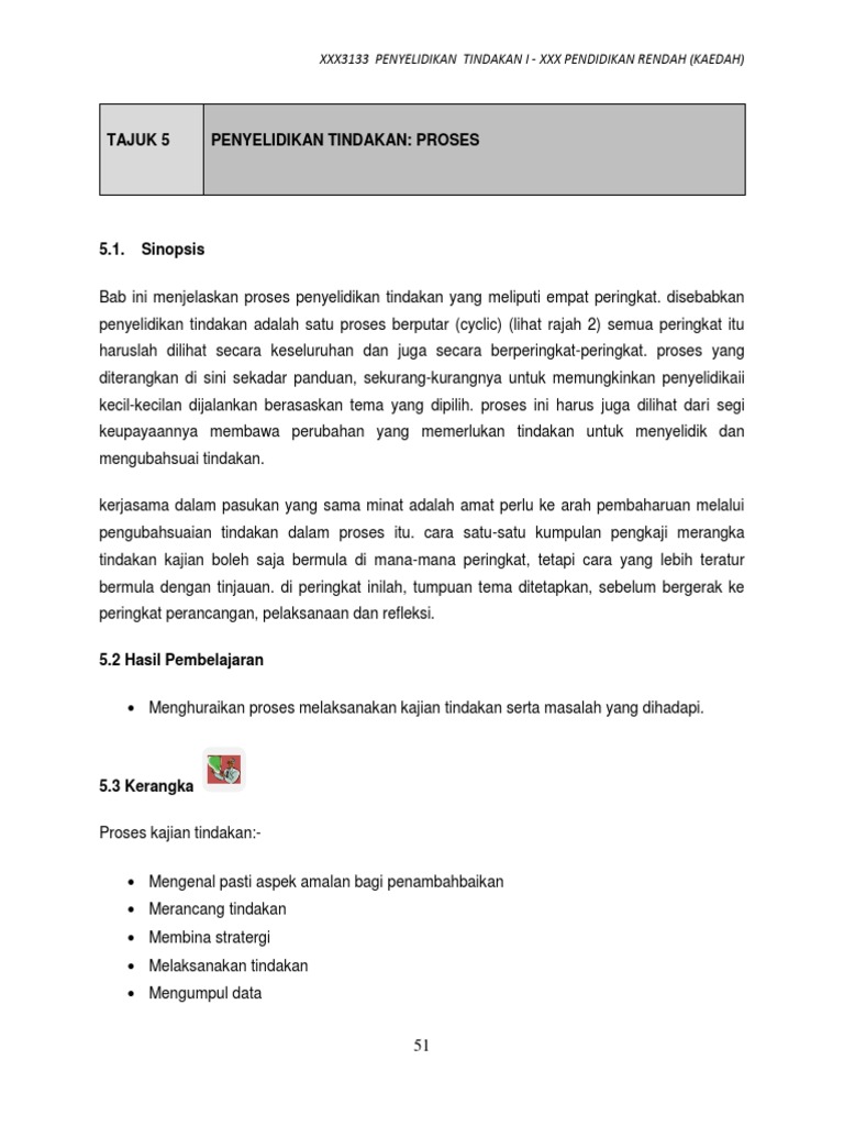 Tajuk 5 Penyelidikan Tindakan Proses Pdf Pdf