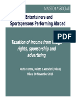 Taxation of Entertainers and Sportspersons Performing Abroad