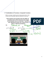 1.7 Combinations of Functions; Composite Functions