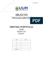 SBLE2103 Process Writing Portfolio