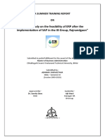 A Case Study On The Feasibility of ERP After The Implementation of SAP in The IB Group, Rajnandgaon