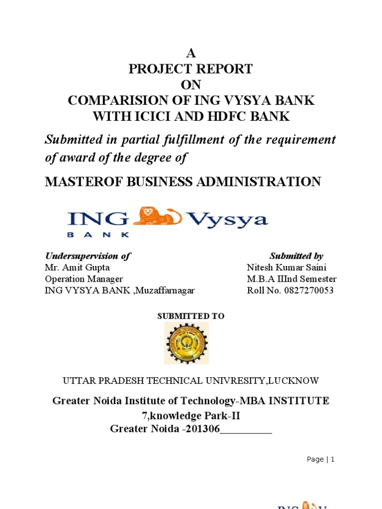 Ing Vysya Bank Project Cheque Ing Group - 