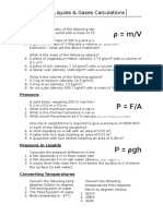 WS - Solids, Liquids & Gases Calculations