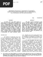 Reformas Politicas y Eficiencias Economica Hacia Un Analisis Economico de La Democracia
