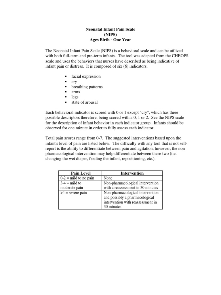 Table 1 from Psychometric Evaluation of the Neonatal Pain, Agitation, and  Sedation Scale (n-Pass) Tool in Infants and Children Age One to Thirty-Six  Months in the Post-Anesthesia Care Unit | Semantic Scholar, image size:768x1024