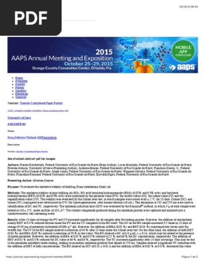 2015 Aaps Annual Meeting And Exposition2 Redox Chemical Compounds