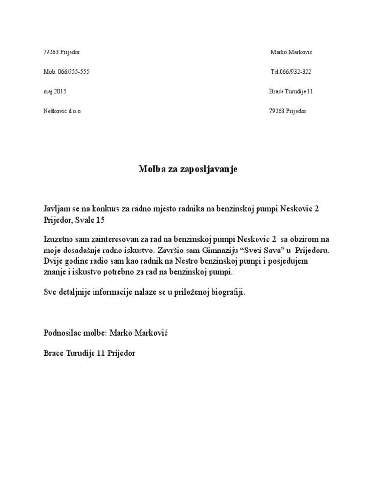 Molba | PDF