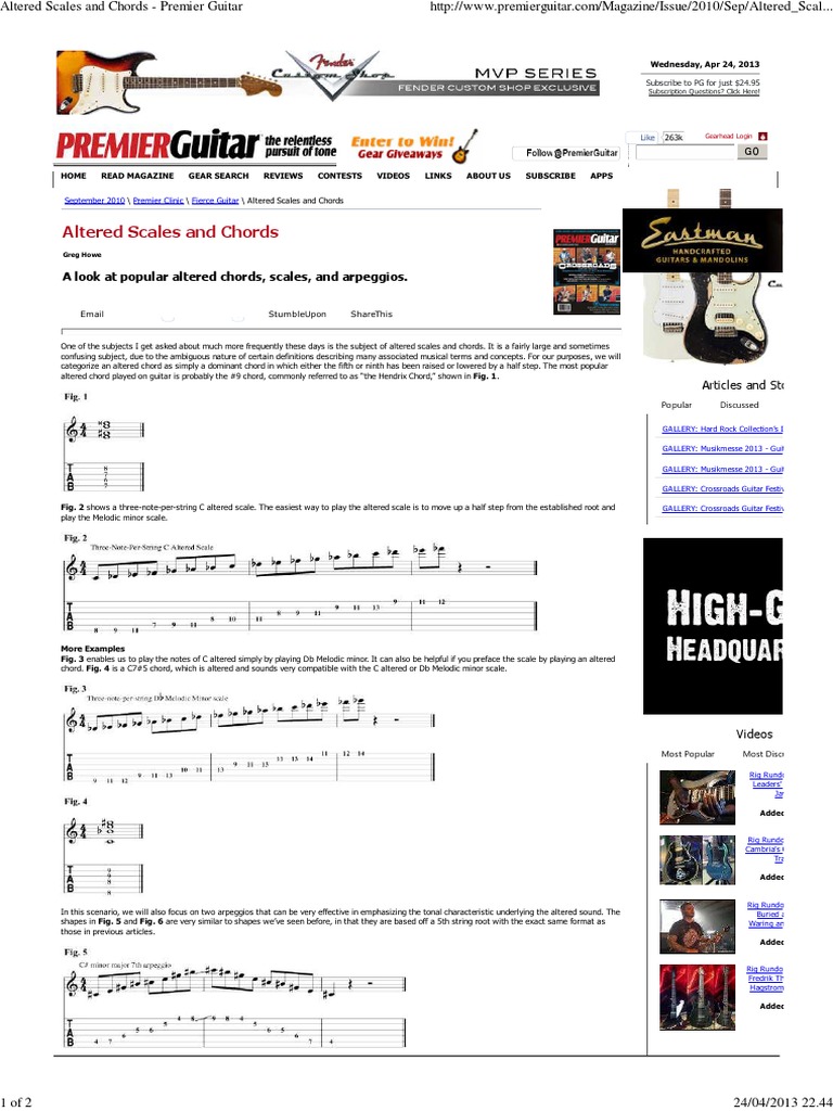 Altered Scales and Chords Premier Guitar PDF Chord (Music) Guitars