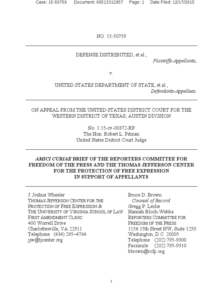Amicus Brief - Reporters Committee For The Freedom of The Press | PDF ...
