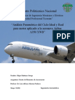 Análisis paramétrico del ciclo ideal y real para motor aplicado a la aeronave Airbus A350 XWB