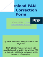 PAN Card Correction Form: Created by