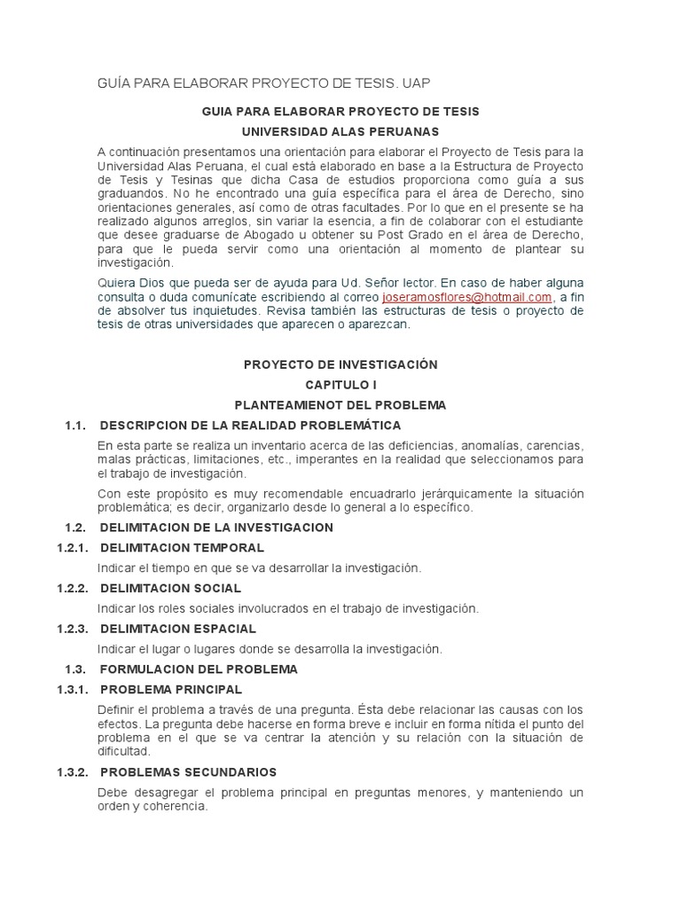 Guía para Proyecto de Tesis UAP | PDF | Crecimiento personal y profesional
