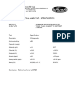 Aluminium Hydroxide Dried Gel Specification Sheet