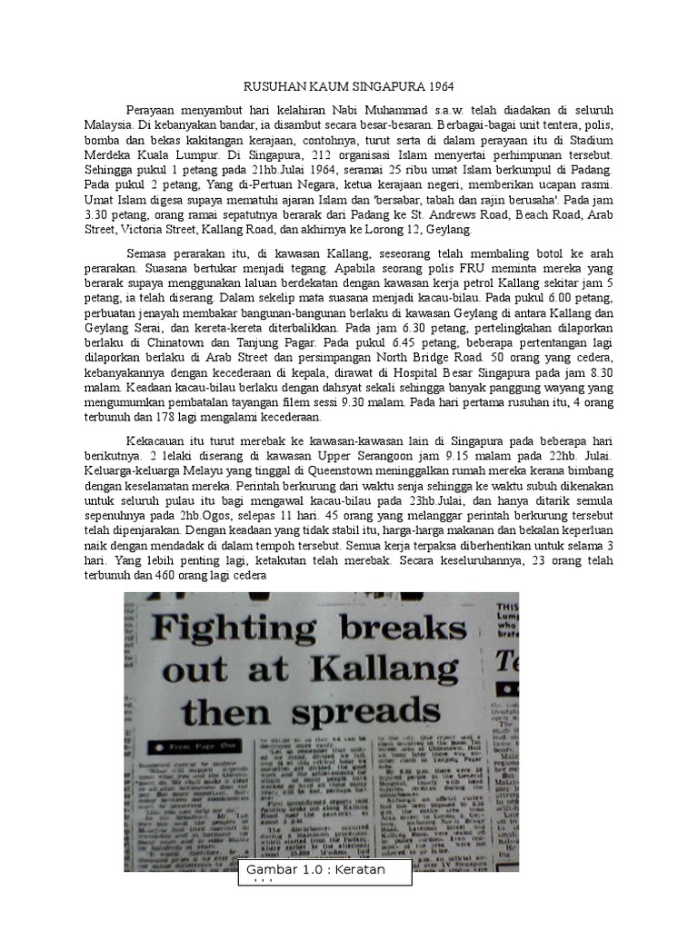 Rusuhan Kaum Singapura 1964 Pdf