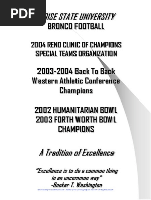 Boise State Special Teams Organization - 2004 - FootballCoach.net