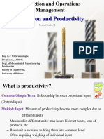 Production and Productivity: Lecture Session 01