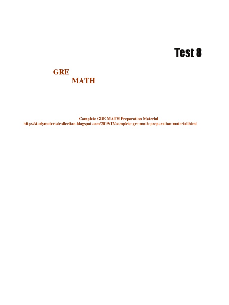 Gre Math Practice Test