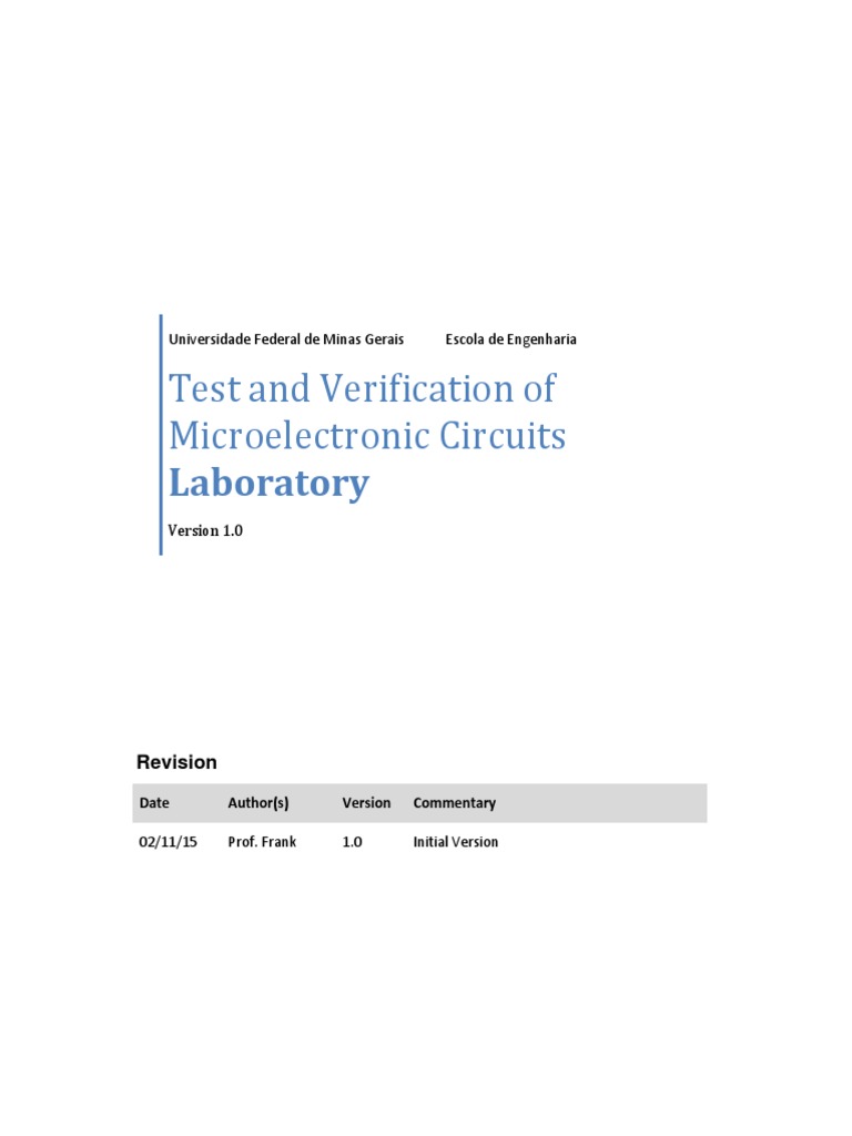 Microelectronic Circuit Testing Lab Guide | PDF | Electronic Design ...
