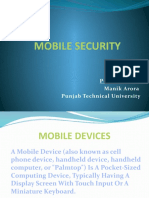 Mobile Security: Presented By:-Manik Arora Punjab Technical University