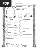 Saving Throws Abilities: Character Record Sheet