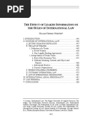 The Effect of Leaked Information on the Rules of International - Worster
