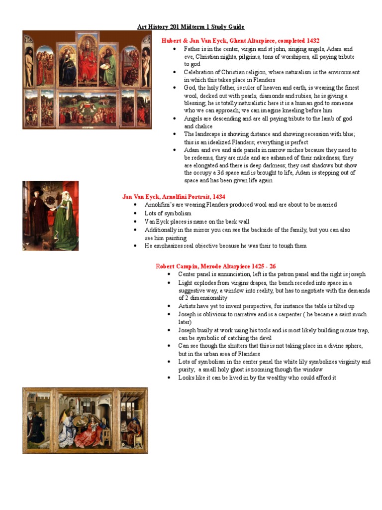 Art History 201 Midterm Study Guide | PDF | Samson | Adam And Eve