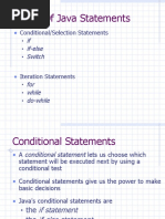 Types of Java Statements: If If-Else Switch