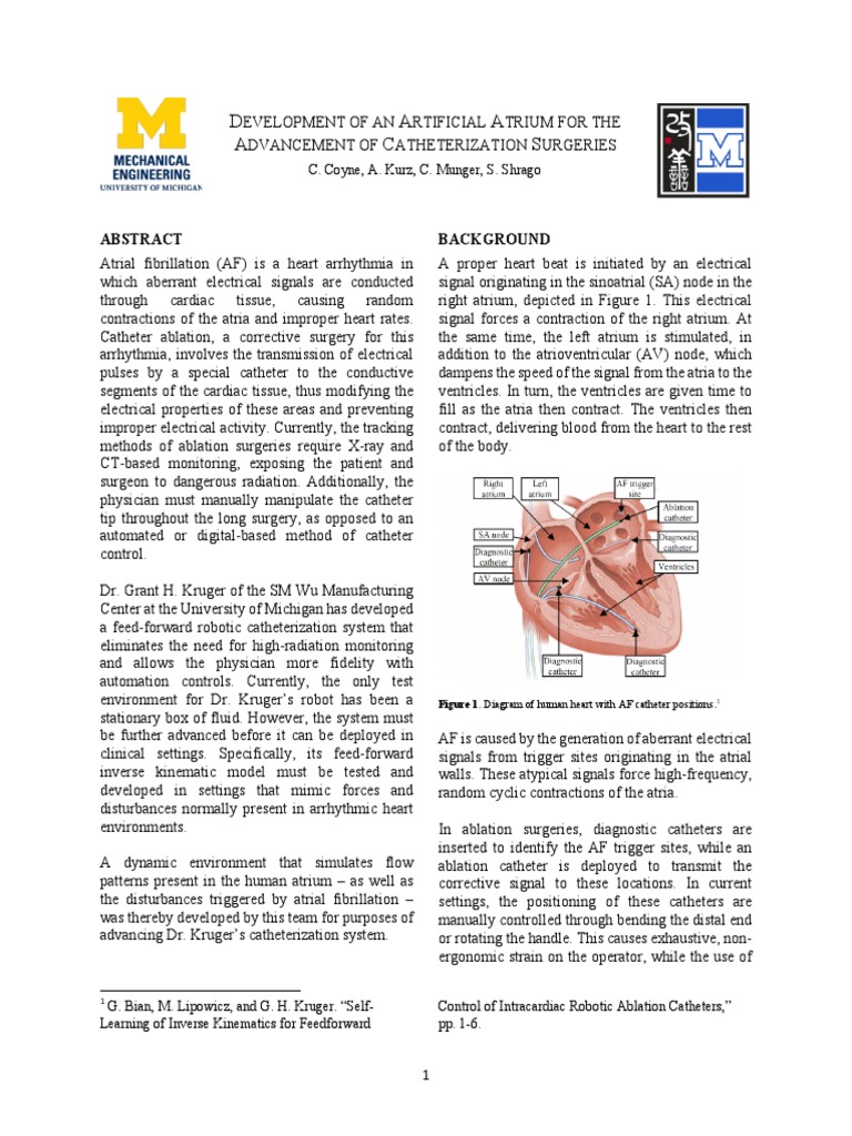 Robotic Catheterization for Atrial Fibrillation | PDF | Atrium (Heart ...