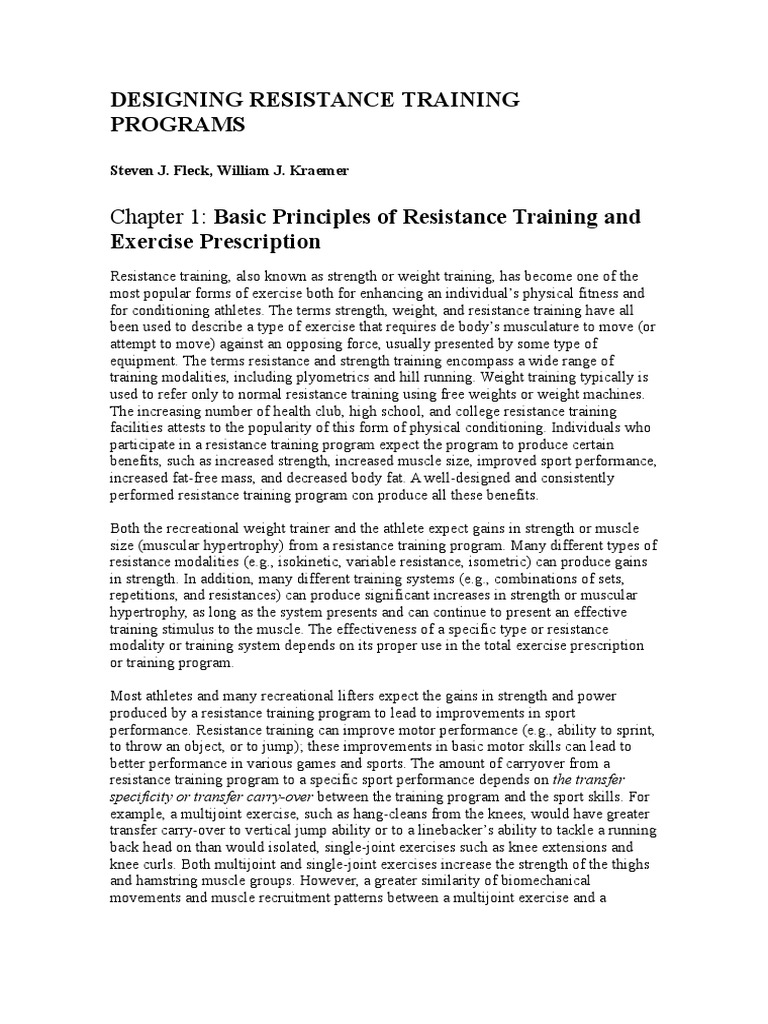 Chapter 1 Basic Principles of Resistance Training and PDF Strength