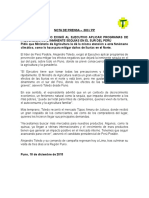 ALEJANDRO TOLEDO EXIGIÓ AL EJECUTIVO APLICAR PROGRAMAS DE PREVENCIÓN ANTE INMINENTE SEQUÍAS EN EL SUR DEL PERÚ