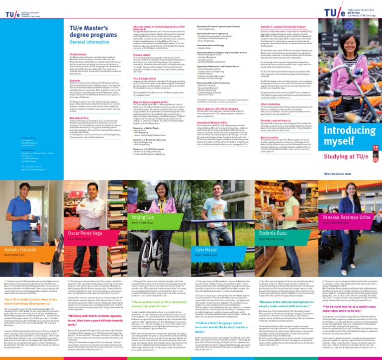 TU/e Master's Degree Programs Introducing Myself PDF Netherlands