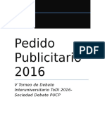 Pedido Publicitario Todi 2016