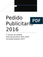 Pedido Publicitario Todi 2016