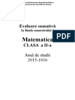 Evaluare Sumativa Sem. 1 Matematică