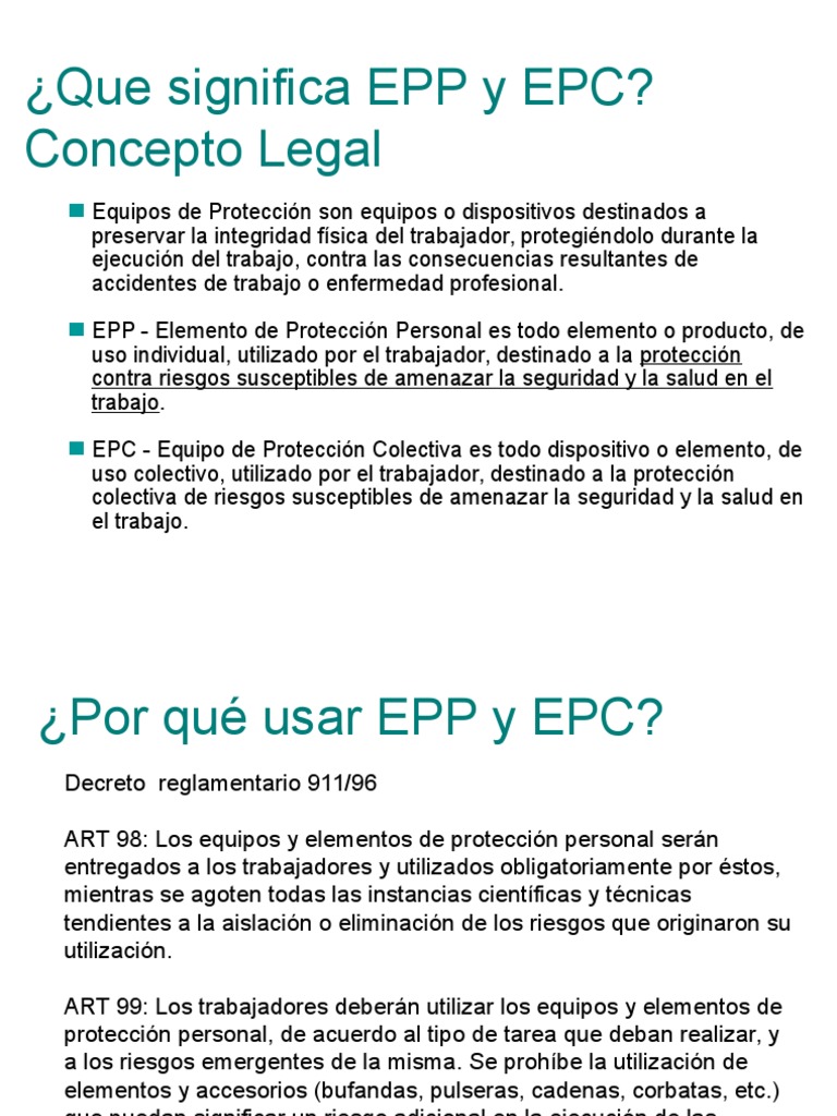 ¿Que significa EPP y EPC? Concepto Legal