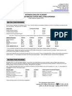 Intensive English Academy 2014-2015 Estimated Tuition and Living Expenses