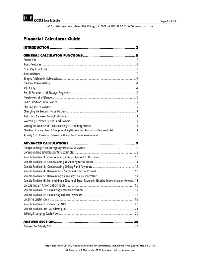 HP-10BII Financial Calculator Guide 0904 | Net Present Value | Present Value