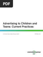 Advertising to Children and Teens- Current Practices