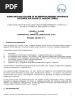 IL977 19-03-2014 (Att.01) IFRA-Cosmetics Europe - Guidelines On Exchange of Information Between Fragrance Suppliers and Cosmetic Manufacturers