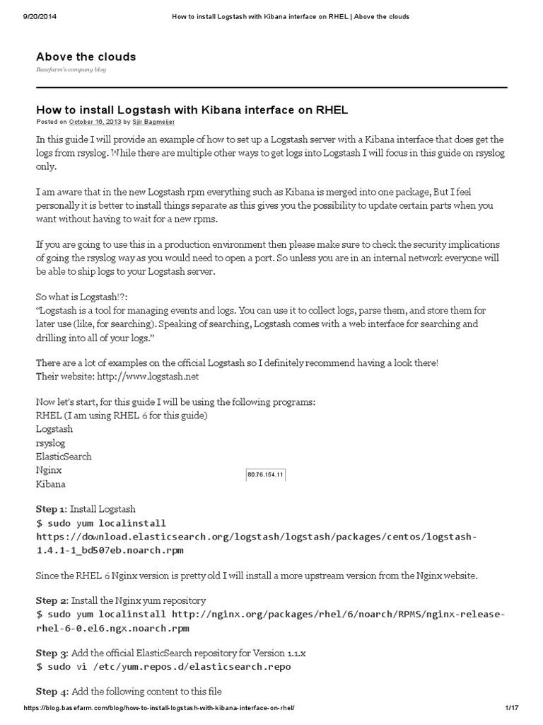 How To Install Logstash With Kibana Interface On RHEL - Above The ...