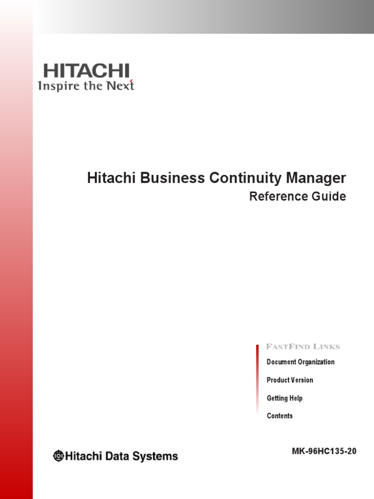 Hitachi Business Continuity Manager Reference Guide PDF | PDF | Parameter  (Computer Programming) | File Format